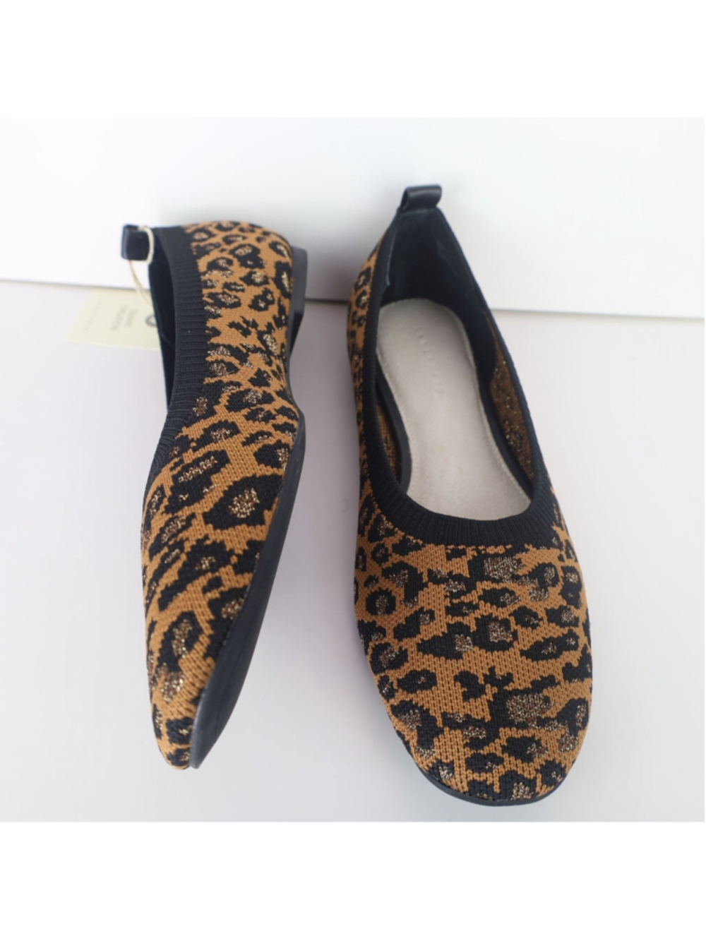Sanctuary Social Leopard Print Fly-knit Ballet Flats Women Brown 7M - Picture 8 of 16